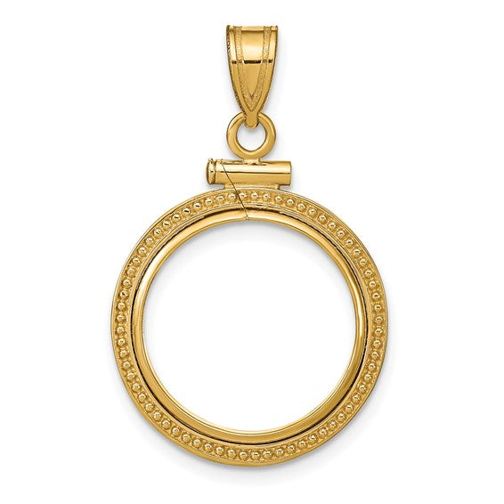 14k Yellow Gold Coin Holder Pendant for Mexican 50 Peso 37mm x 2.6mm –  Bengjo